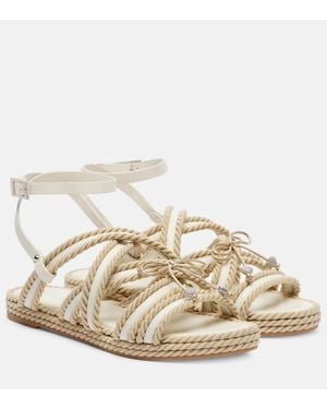 Mach & Mach Embellished Woven Sandals - Metallic