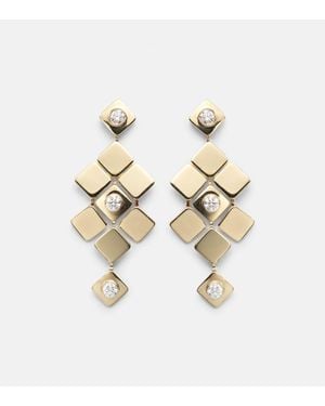Ileana Makri Tile Temple 18Kt Drop Earrings With Diamonds - Metallic