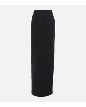 Roland Mouret Asymmetrical Wool And Silk Maxi Skirt - Black