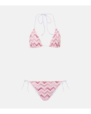 Missoni Bikini Aus Haekelstrick - Pink