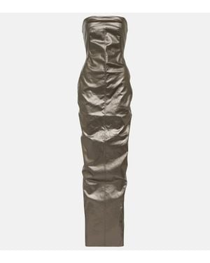 Rick Owens Robe Lido Aus Denim - Mettallic