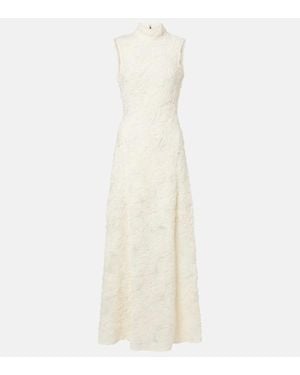 ROTATE BIRGER CHRISTENSEN Floral Mesh Maxi Dress - White