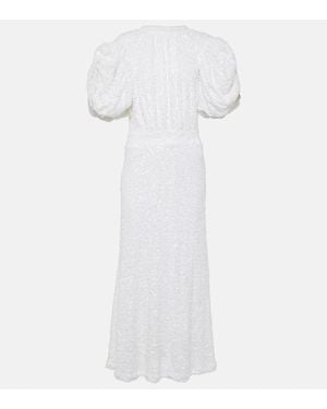 ROTATE BIRGER CHRISTENSEN Bridal Sequined Puff-Sleeve Gown - White
