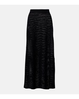 Victoria Beckham Pointelle Midi Skirt - Black