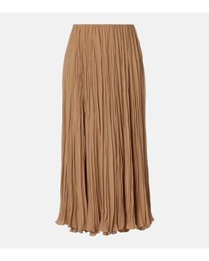 Ralph Lauren Jordyn Pleated Chiffon Maxi Skirt - Brown