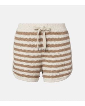 Brunello Cucinelli Gestreifte Shorts - Natur