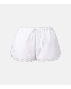 Gucci Shorts Marina Chain Aus Baumwollpopeline - Weiß