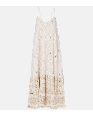 Juliet Dunn Mosaic Printed Cotton Midi Dress - Natural