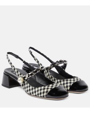 Miu Miu Slingback-Pumps Mit Lackleder - Schwarz