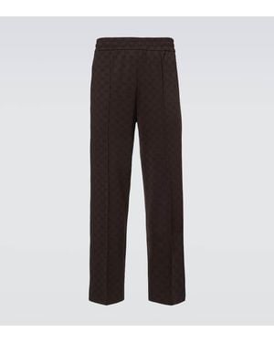 Gucci Gg Jacquard Track Pants - Brown