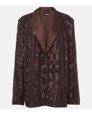 ROTATE BIRGER CHRISTENSEN Sequined Blazer - Brown