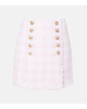 Balmain Minirock Aus Einem Baumwollgemisch - Pink