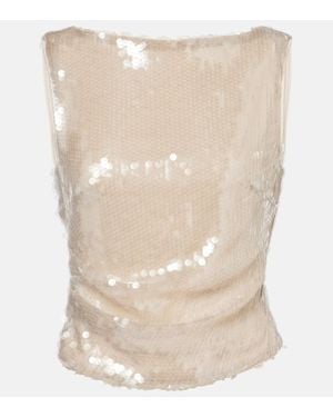 STAUD Eton Sequined Top - Natural