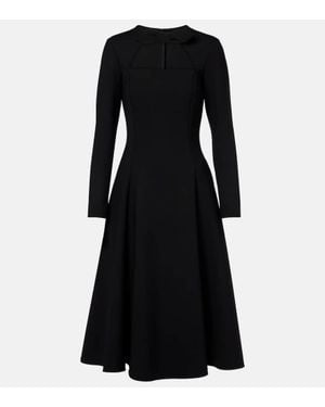 Oscar de la Renta Cutout Wool-Blend Cocktail Dress - Black