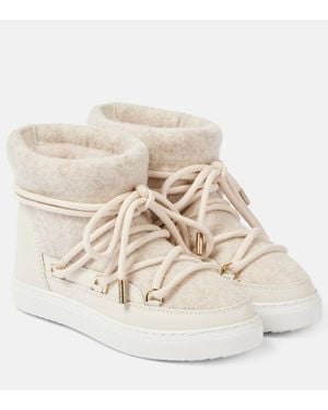 Inuikii Leather-Trimmed Felt Ankle Boots - Natural