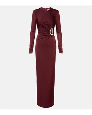 Rebecca Vallance Robe Longue Mischa A Ornements - Rouge