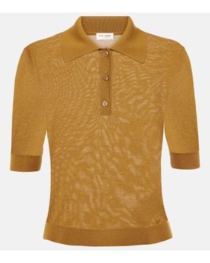Saint Laurent Classic Short-Sleeved Polo Shirt - Brown