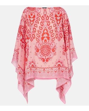 Etro Bedrucktes Top Aus Seide - Rot
