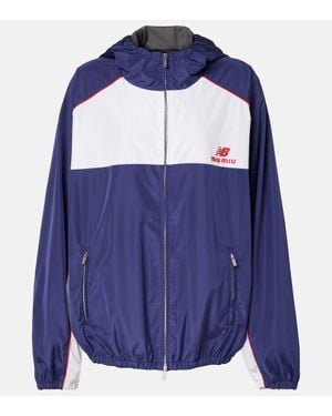 Miu Miu X New Balance Chaqueta Deportiva De Popelin - Azul