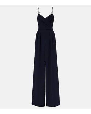 Max Mara Jumpsuit Elegante Periodi Aus Cady - Blau