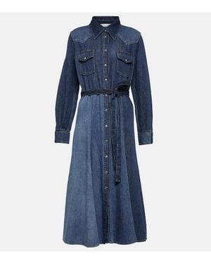 Chloé Ladies Belted Denim Shirtdress, Brand Size 38 (Us - Blue