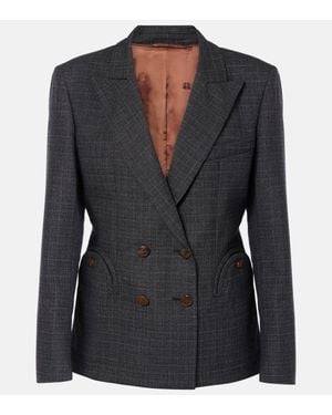 Blazé Milano Hunley Charmer Checked Wool Blazer - Black