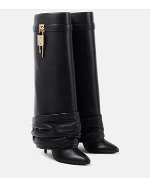 Givenchy Botas Altas Shark Lock Stiletto De Piel - Negro