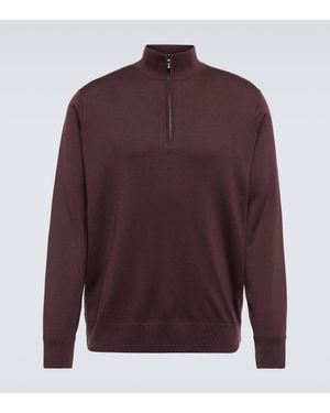 Loro Piana Mezzocollo Balfour Cashmere, Wool, And Silk Jumper - Purple