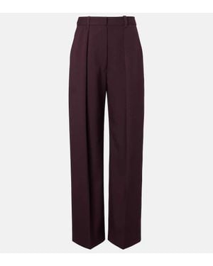 Victoria Beckham High-Rise Wide-Leg Trousers - Purple