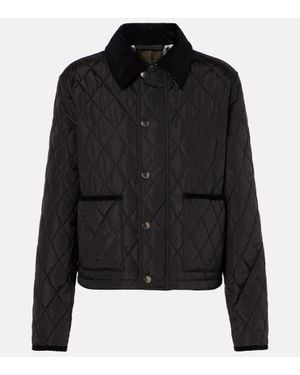 Burberry Check Quilted Jacket - Black