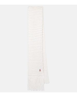 Moncler Fringed Wool-blend Scarf - White