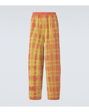 The Elder Statesman Daily Zuzu Dye Cotton And Cashmere Joggers - Orange