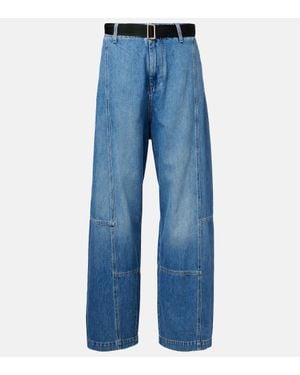 Plan C High-Rise Wide-Leg Jeans - Blau