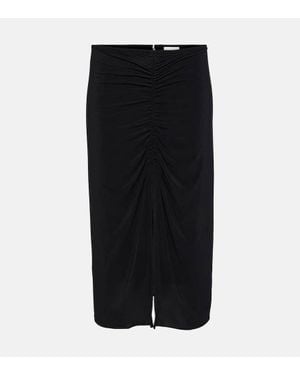 Isabel Marant Joella Ruched Jersey Midi Skirt - Black