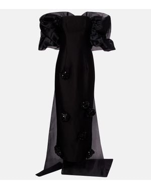 LEO LIN Zayna Sequined Gown And Cape Set - Black