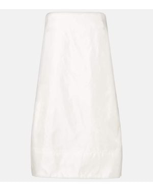 STAUD Lidia Silk Satin Minidress - White