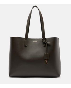 Saint Laurent Tote Shopping Large De Piel - Negro