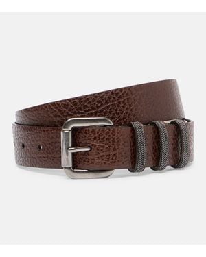 Brunello Cucinelli Guertel Monili Aus Leder - Braun