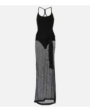 Jacquemus La Robe Maille Nodo Embellished Gown - Black