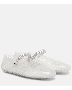 Jimmy Choo Ballerines Jelly En Pu A Ornements - Blanc