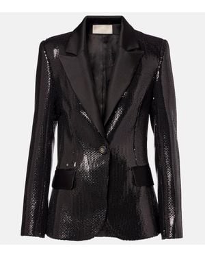 Elie Saab Blazer Aus Satin Mit Pailletten - Schwarz