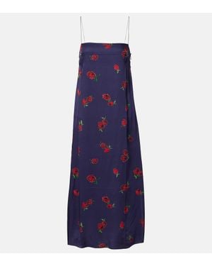 KHAITE Slipdress Sicily Aus Twill - Blau