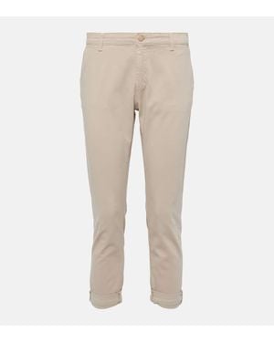 AG Jeans Caden Mid-Rise Twill Tapered Trousers - Natural