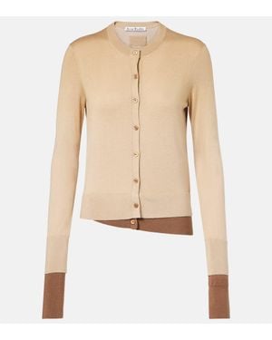 Acne Studios Silk, Wool, And Cashmere Cardigan - Natural