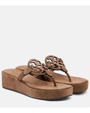 Tory Burch Sandalen Miller 25 Aus Veloursleder - Braun
