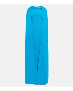 Safiyaa Cape Crepe Maxi Dress - Blue