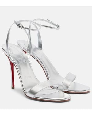 Christian Louboutin Miss Z 100 Metallic Leather Sandals - White