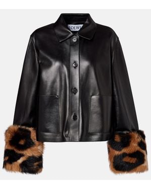 Loewe Lederjacke - Schwarz