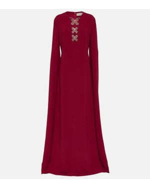 Elie Saab Verzierte Robe Aus Crepe - Rot