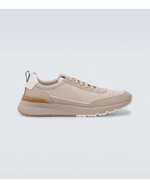 Brunello Cucinelli Sneakers Aus Veloursleder - Natur